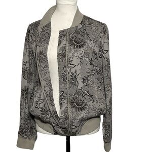 Knox Rose Sz‎ Med Lightweight Floral Bomber Jacket